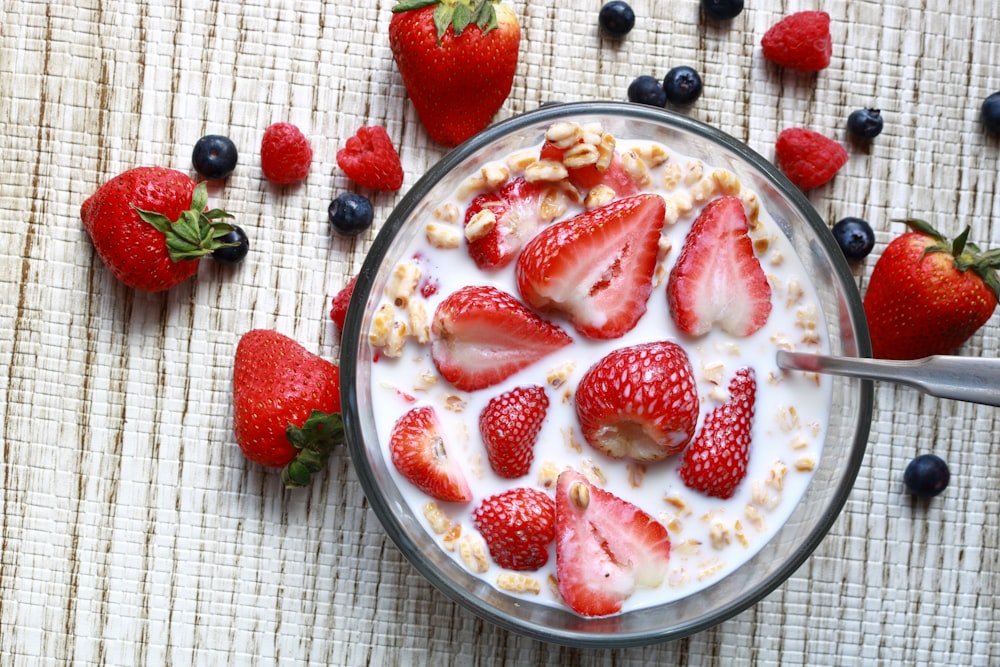 strawberry fruit on stainless steel bowl