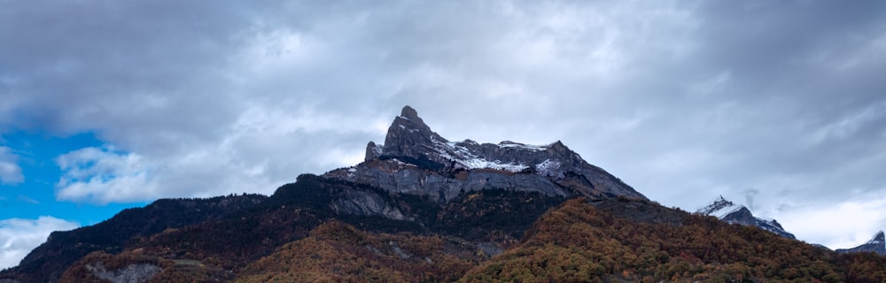 brown and gray rocky mountain under white cloudy sky during daytime