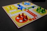 white red yellow and blue game board