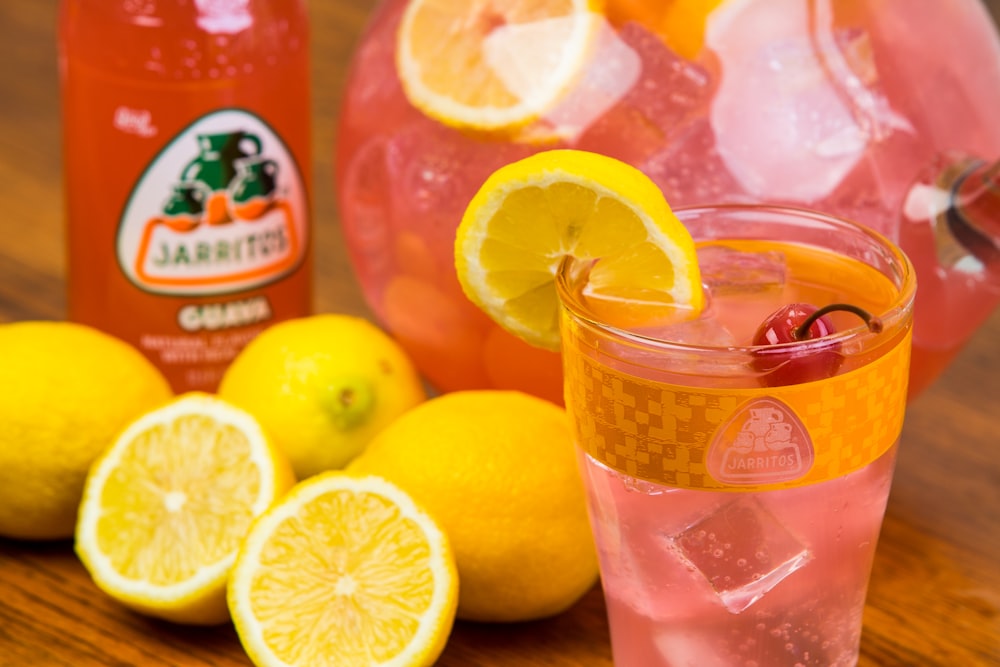 clear drinking glass with lemon juice