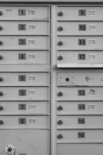 gray steel locker with numbers