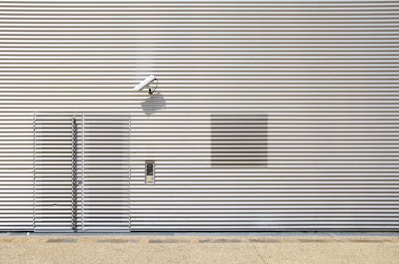 white roll up door closed