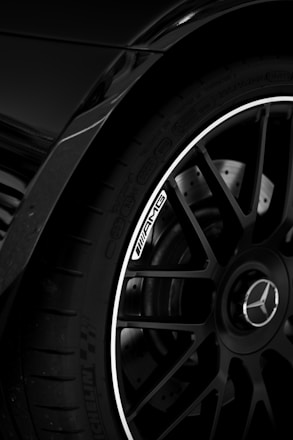 black and silver car wheel