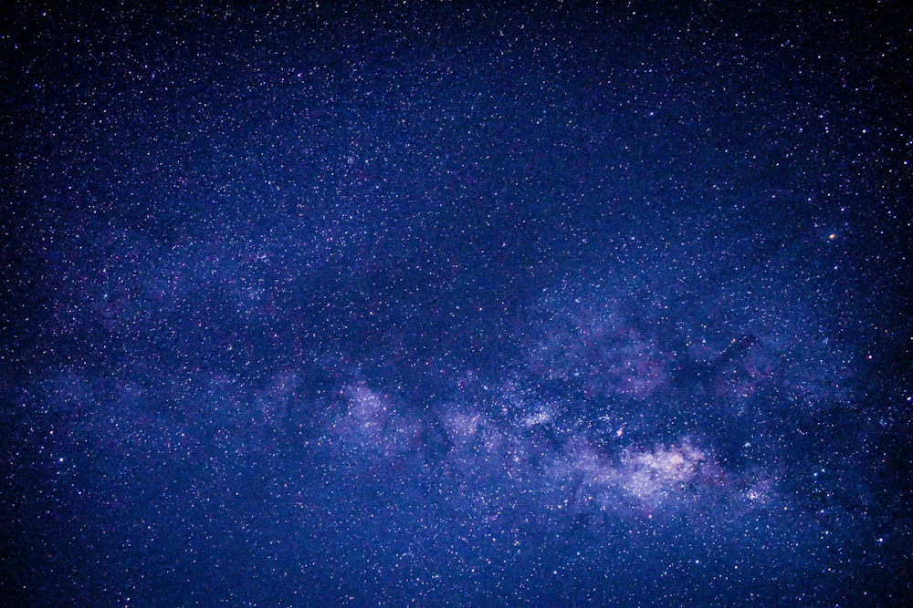 blue and white starry night sky