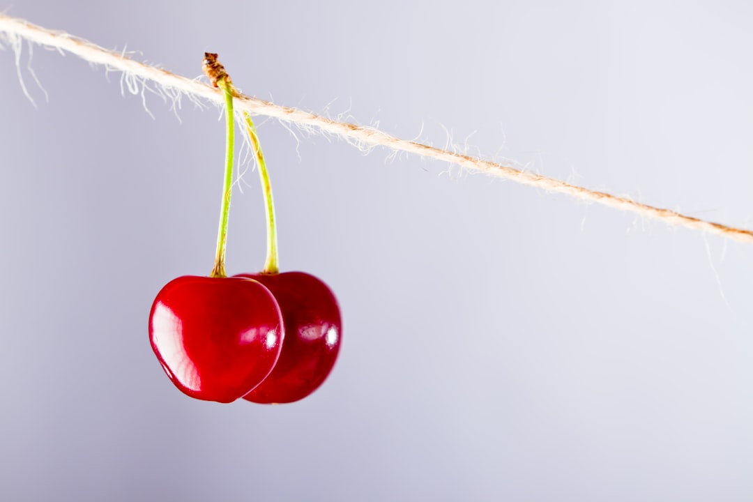 2 red baubles on white rope