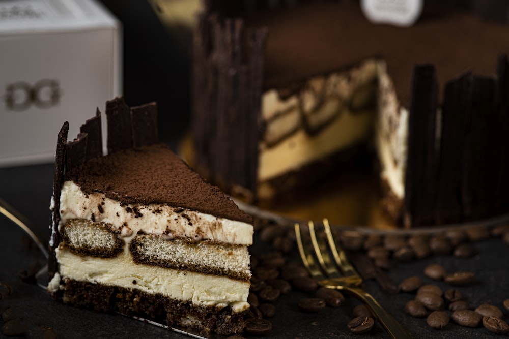 a piece of cake sitting on top of a table