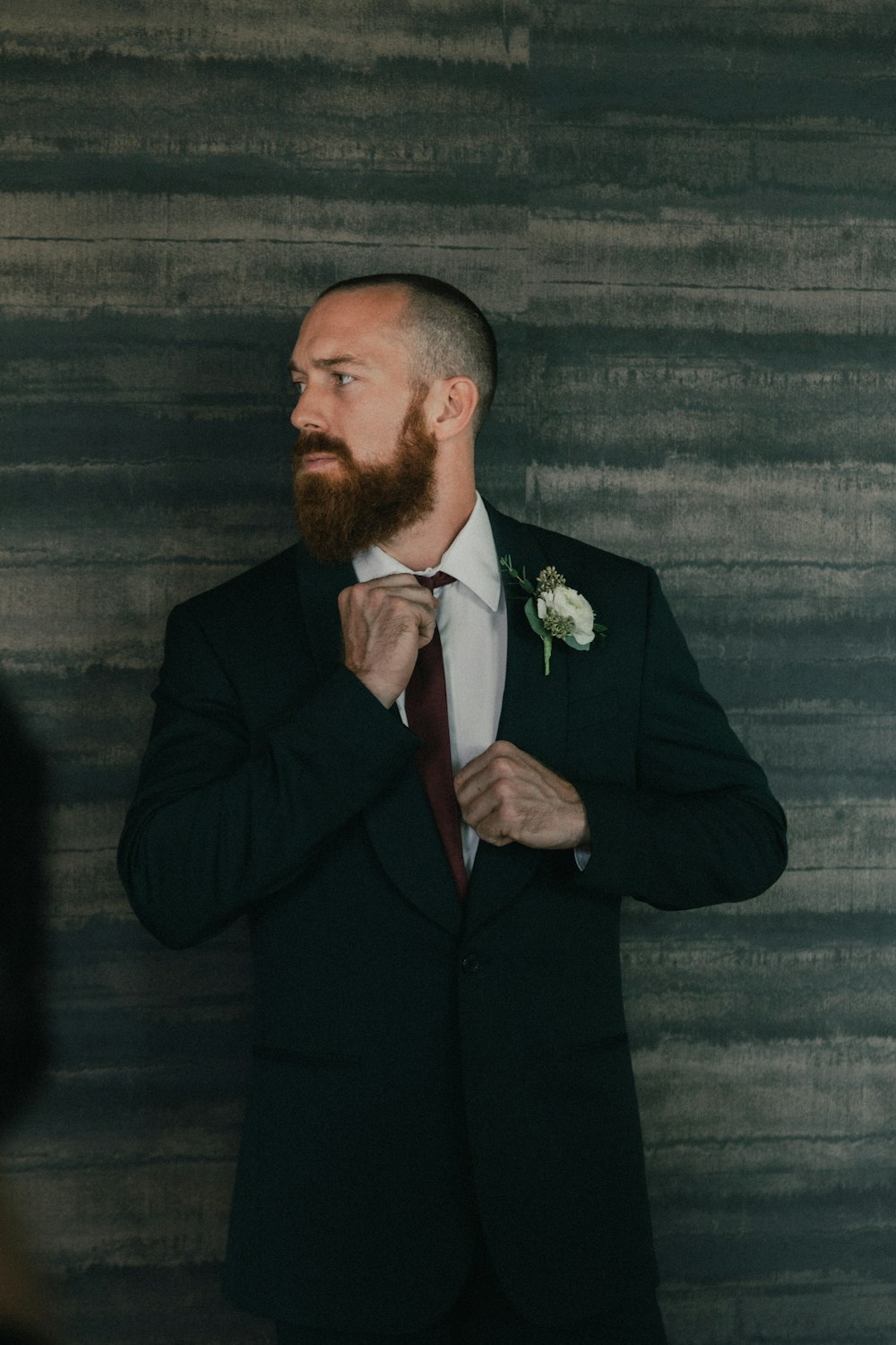 man in black suit jacket