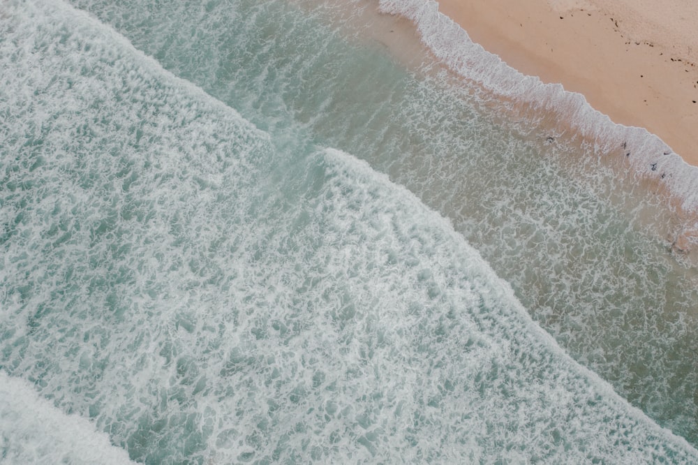 aerial view of ocean waves