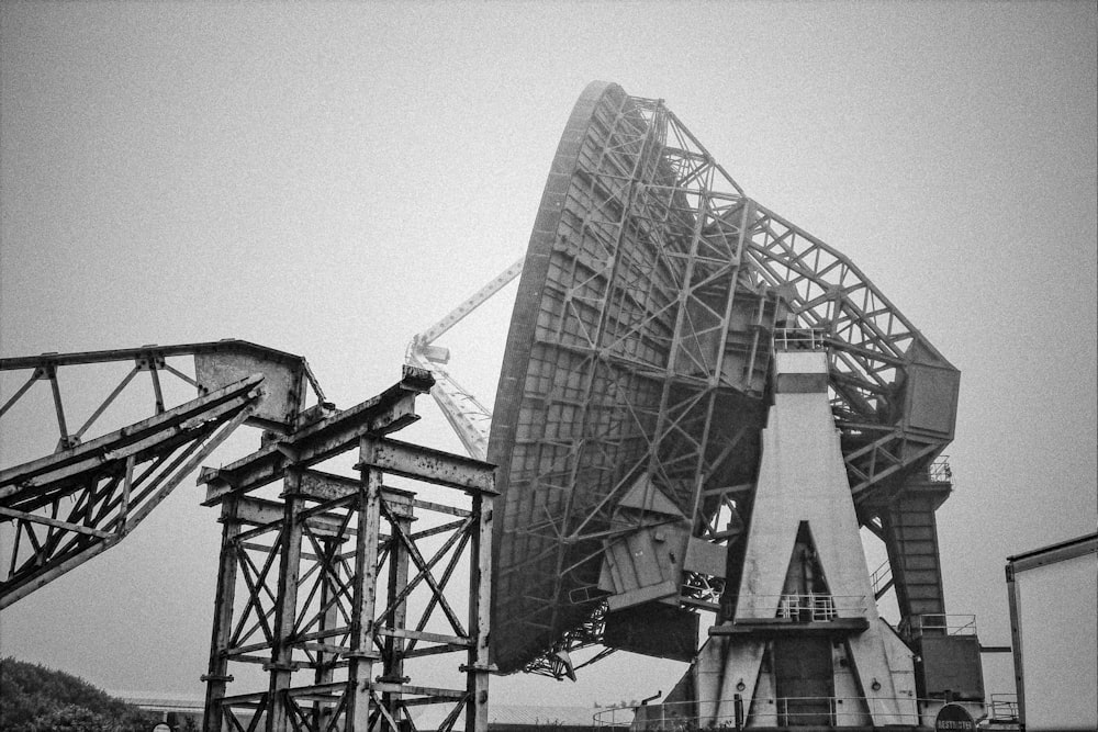 grayscale photo of ferris wheel