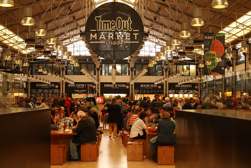 Guests seated in a busy dining hall