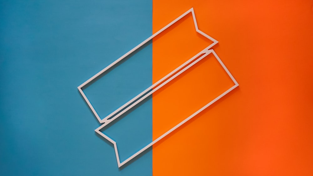 blue and orange metal frame