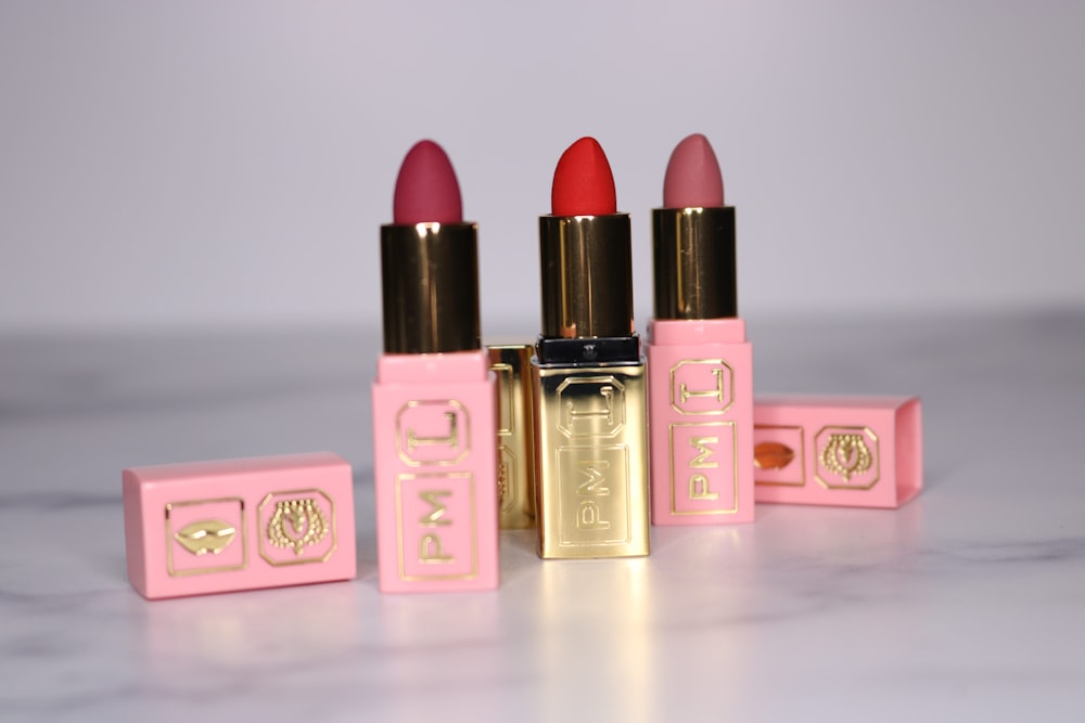two pink and brown lipstick