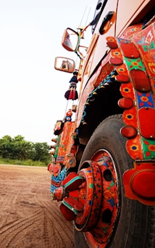 An artistic arrangement of decorative accessories for vehicles.