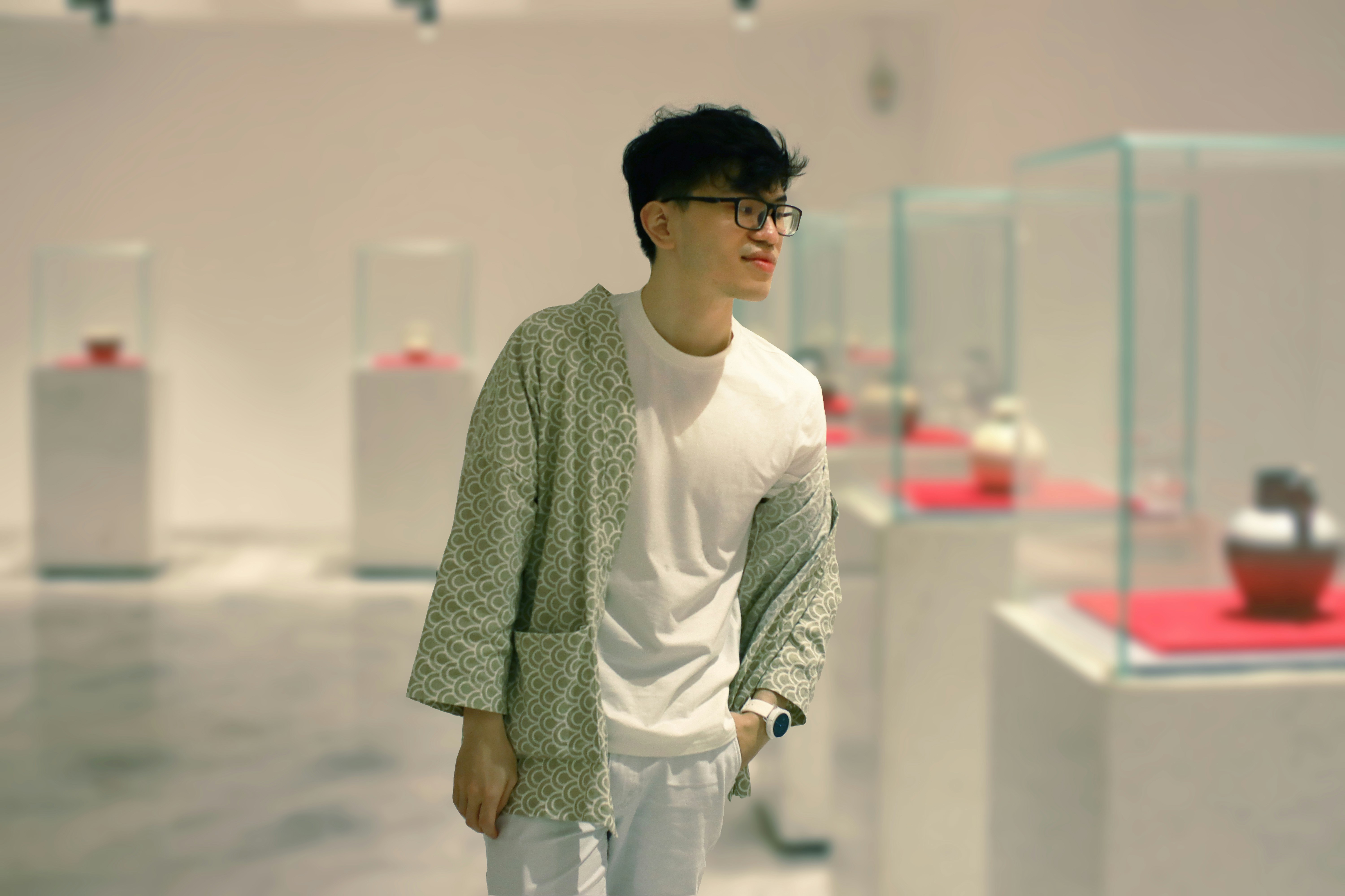 Person customizing AI persona attributes on digital dashboard