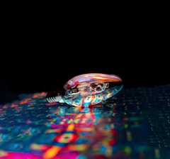 blue red and yellow light