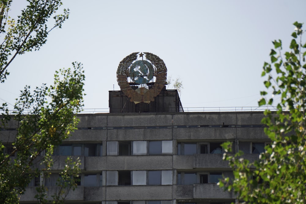 gray concrete building with round glass window