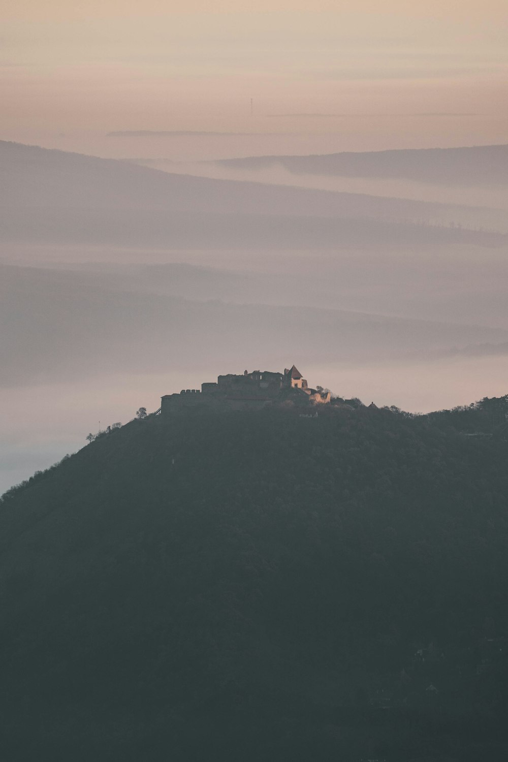 silhouette of mountain during daytime