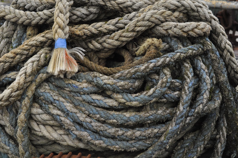 gray rope on white surface