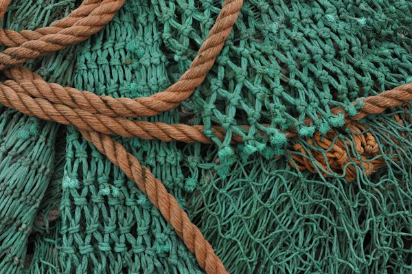 Fishing nets and ropes