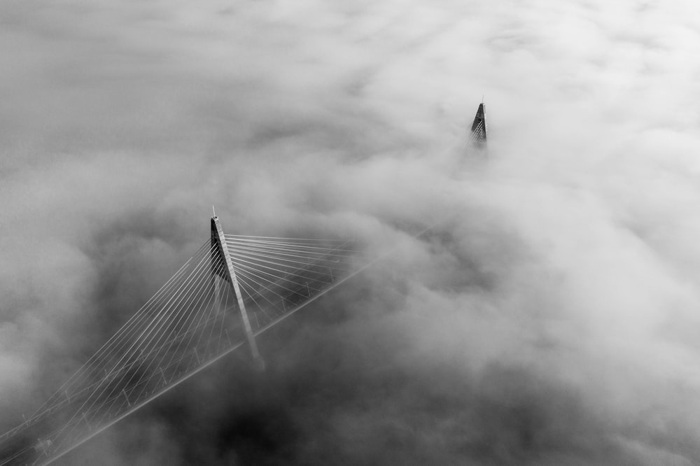 grayscale photo of a clouds