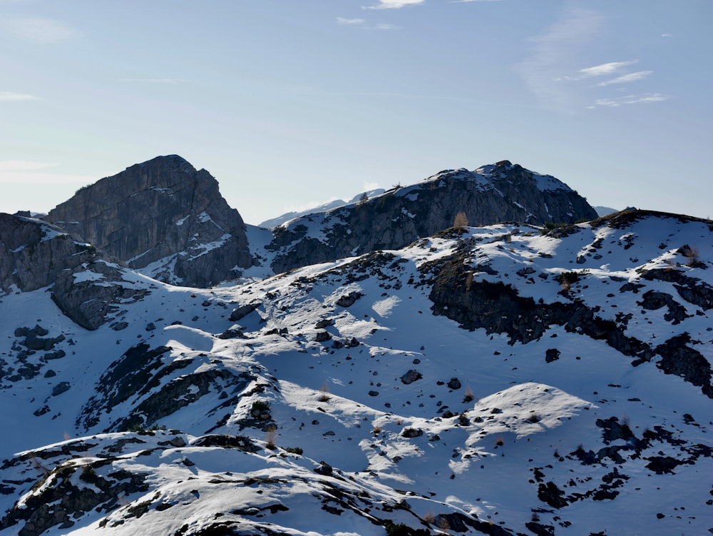 snow covered mountain during daytime