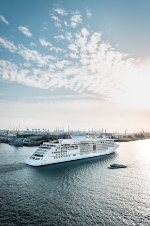 white cruise ship on sea under white clouds and blue sky during daytime