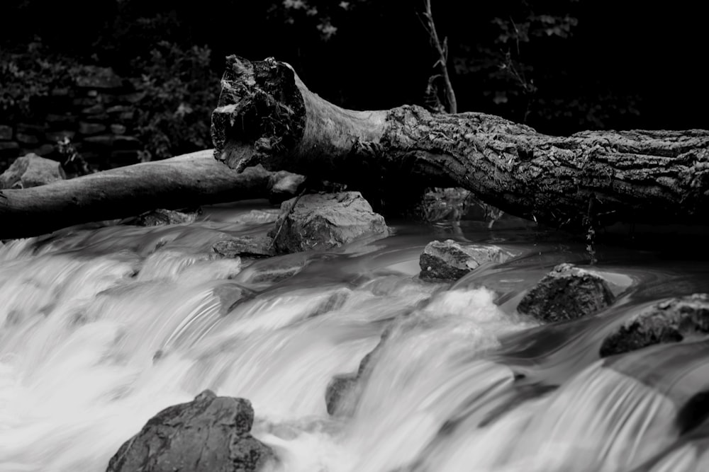 time lapse photography of water falls