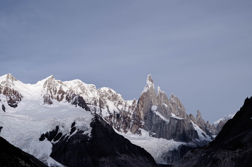 snow covered mountain under blue sky during daytime