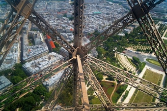 aerial view of brown wooden bridge