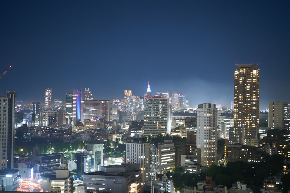 Horizonte de la ciudad durante la noche