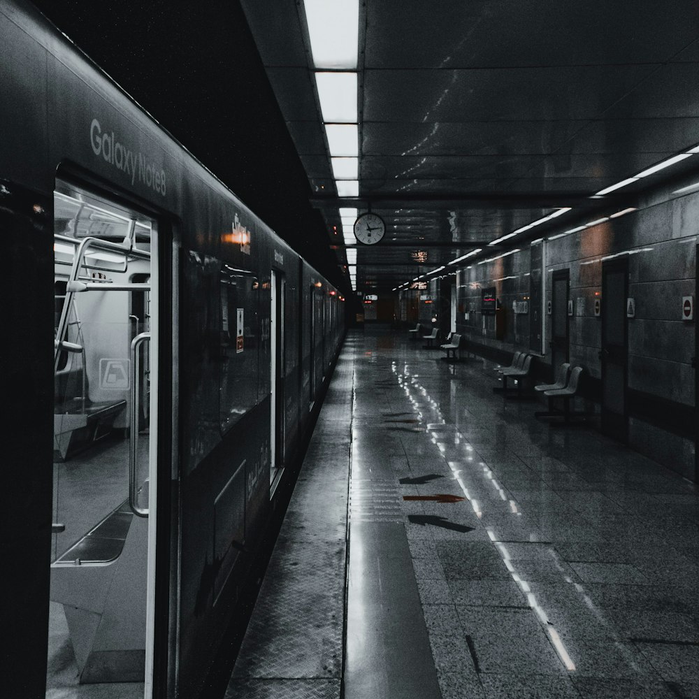 black train on train station