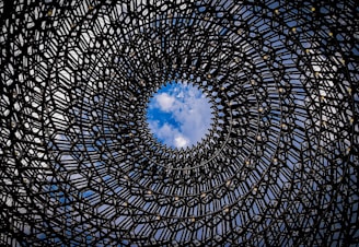 black and white round decor