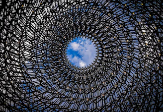 black and white round decor