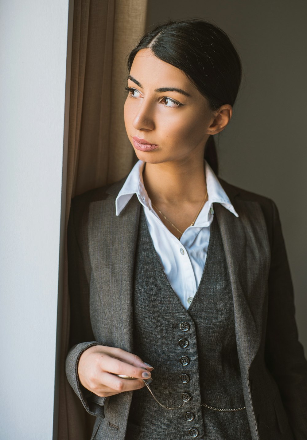 man in black suit jacket