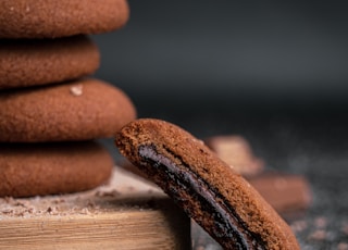 brown cookies on brown wooden table