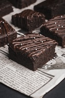 chocolate cake on white paper