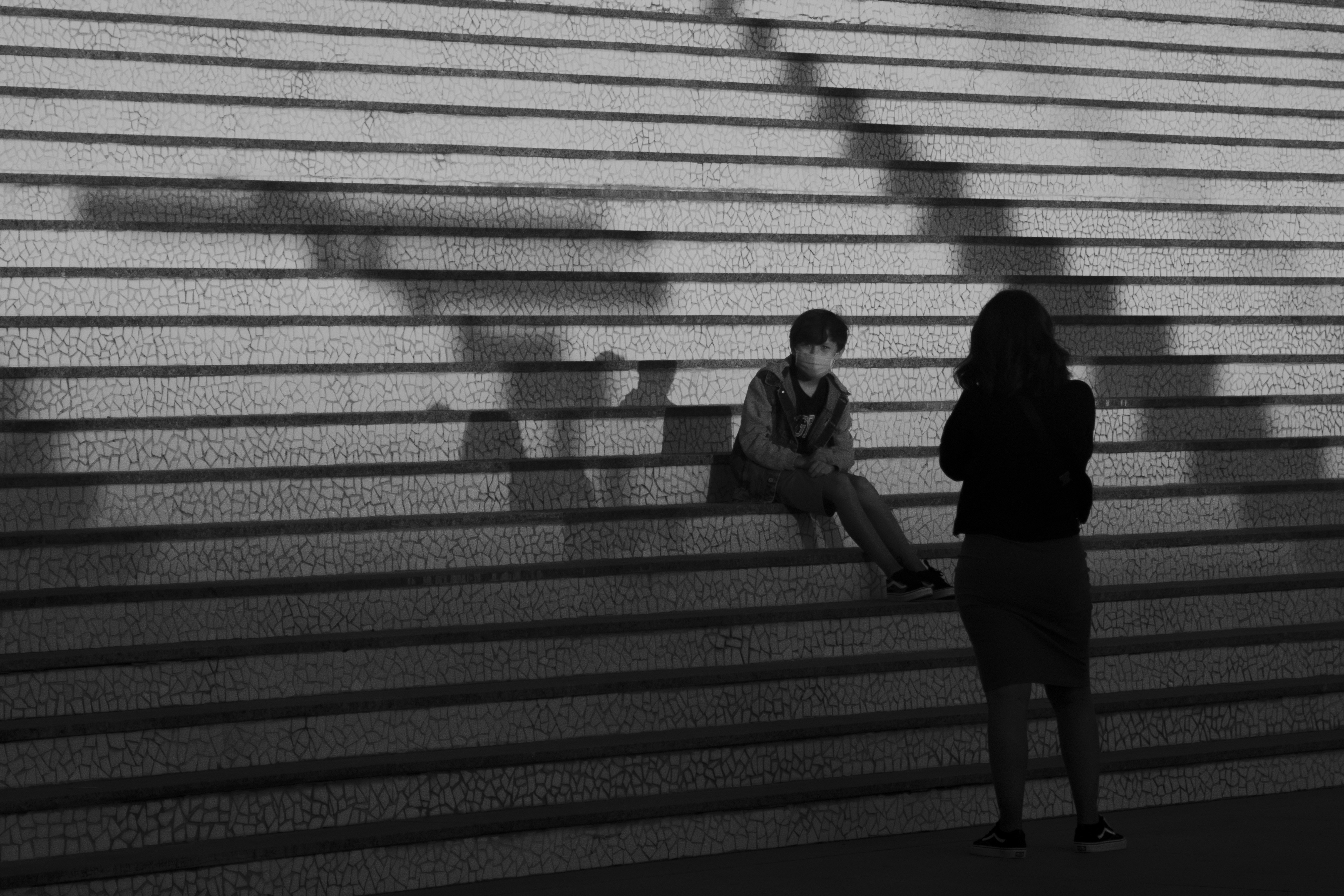 Photo made in the City of Arts and Sciences, Spain. Black and white.