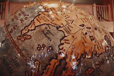 brown and black printed textile