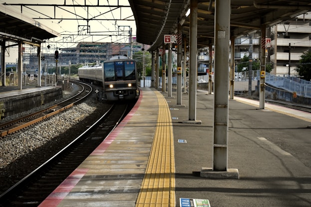 blue and white train on train station during daytime