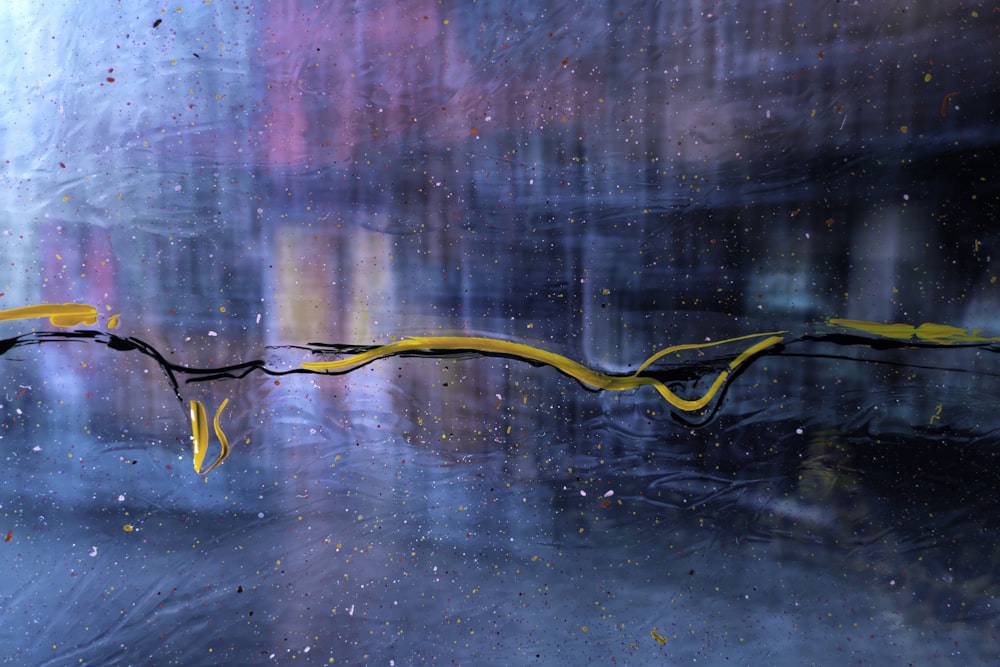 yellow and black coated wires on water