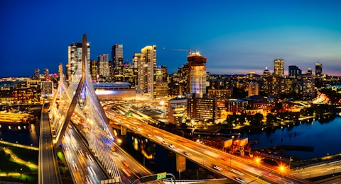 Best Quality Movers Massachusetts Boston city buildings during night time