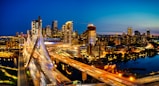 city buildings during night time