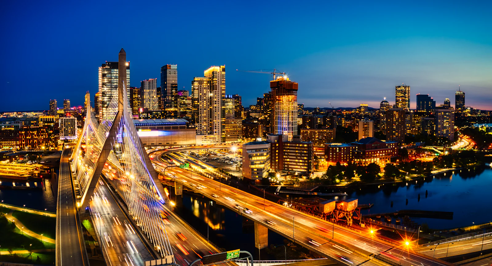 Massachusetts at night