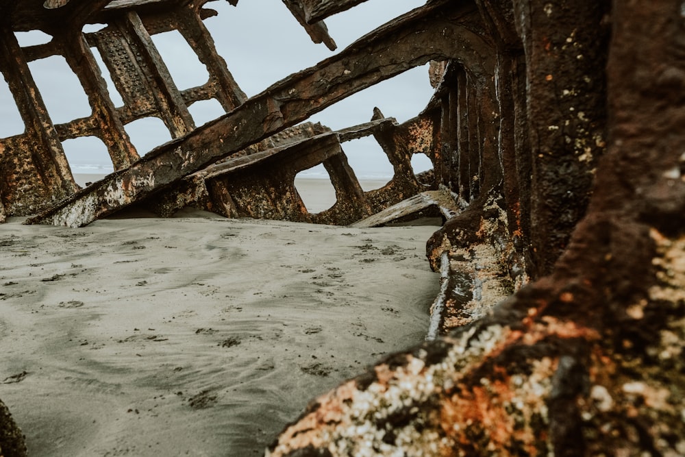 brown wooden ship on water