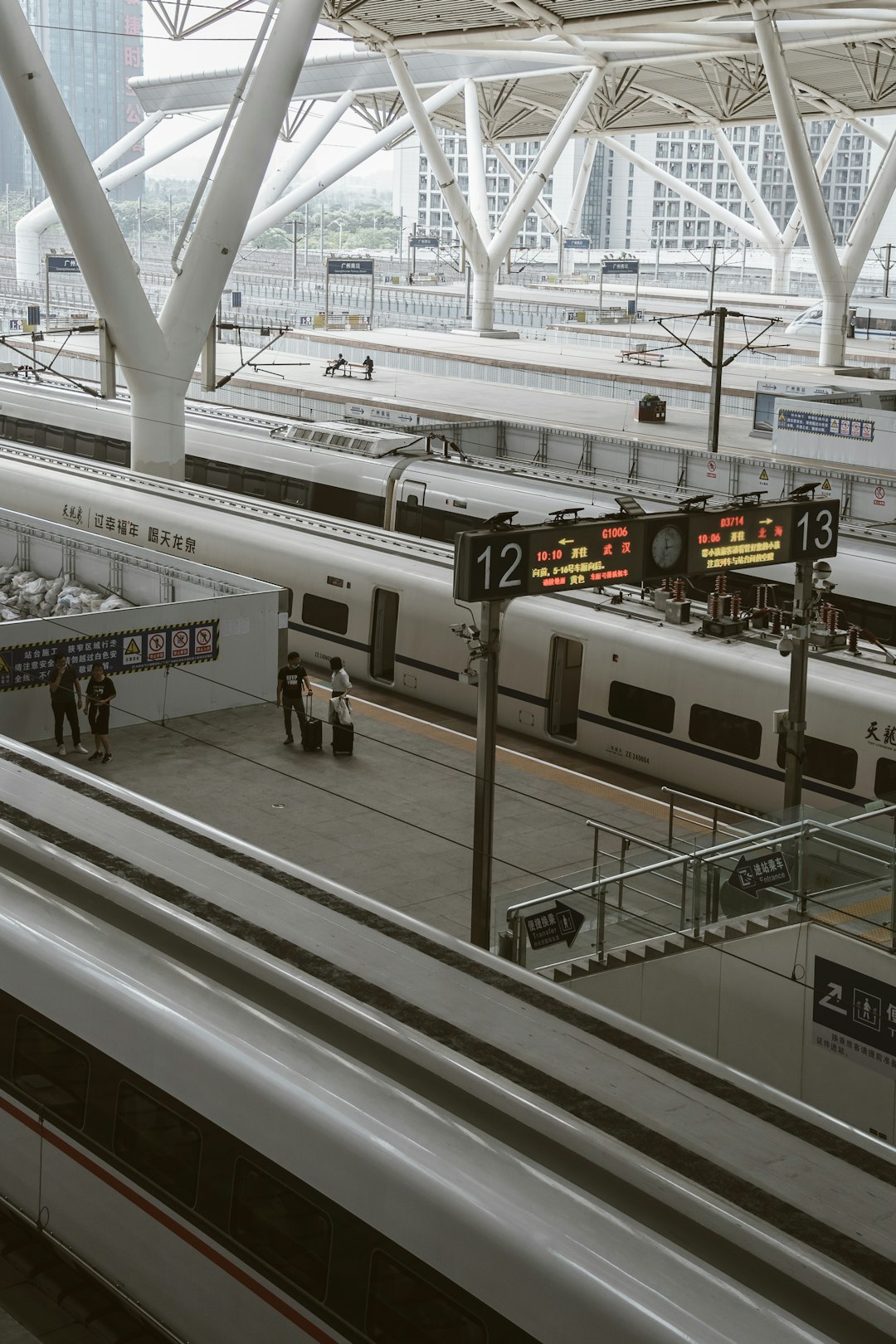 people walking on train station