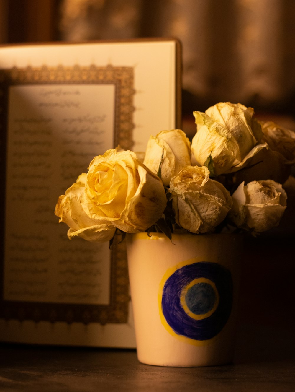 white rose on book page