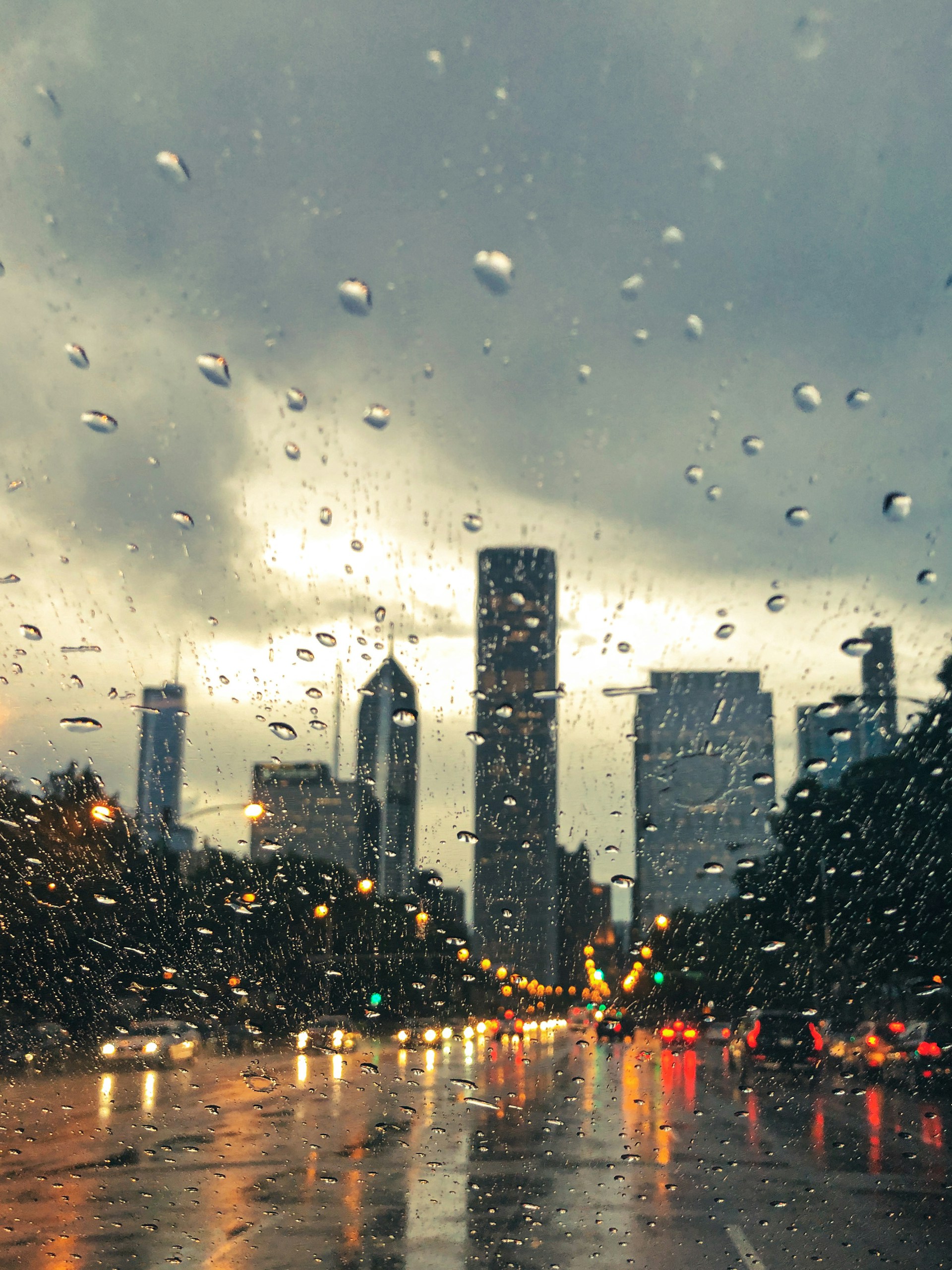 water droplets on glass window