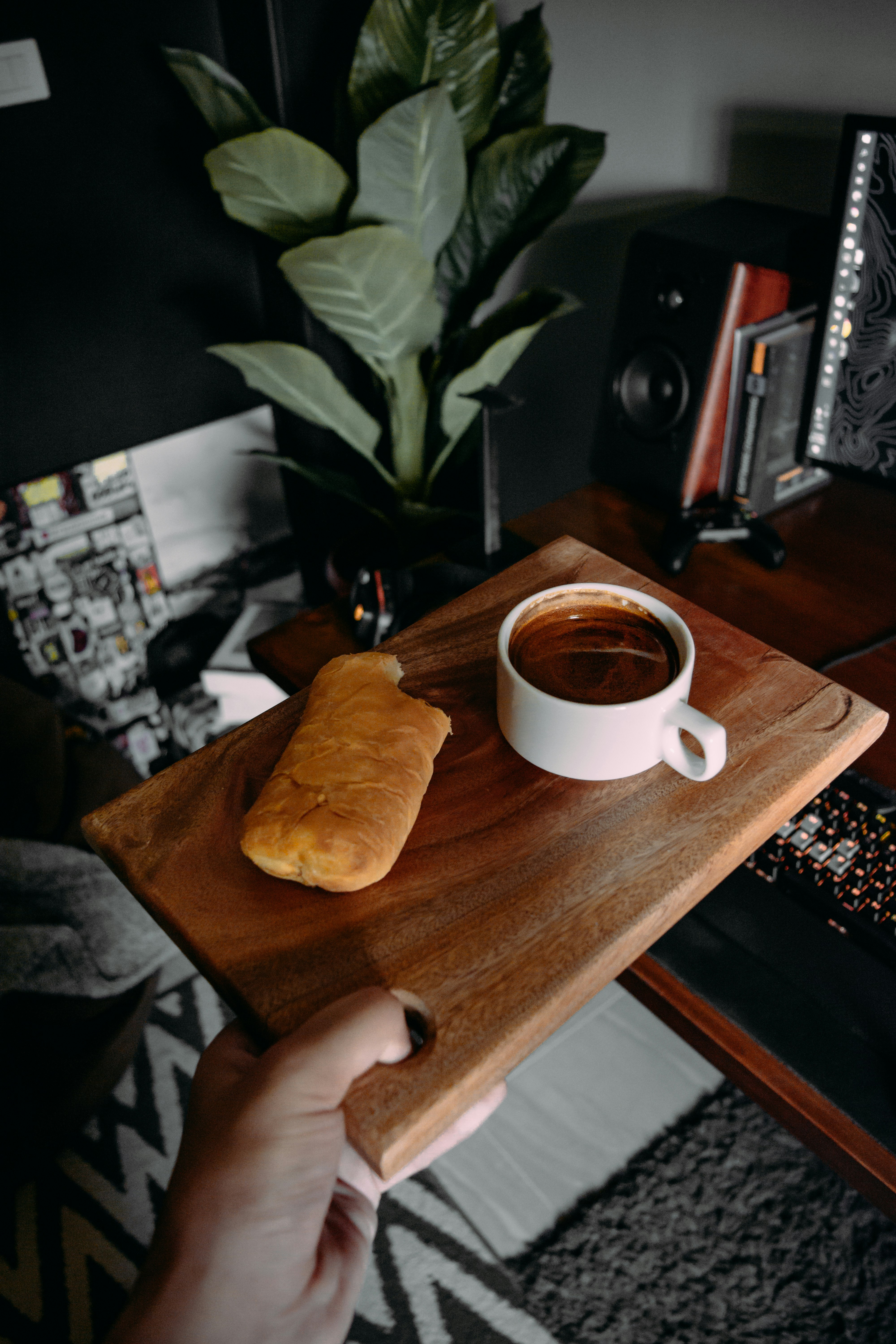 bread on brown wooden chopping board