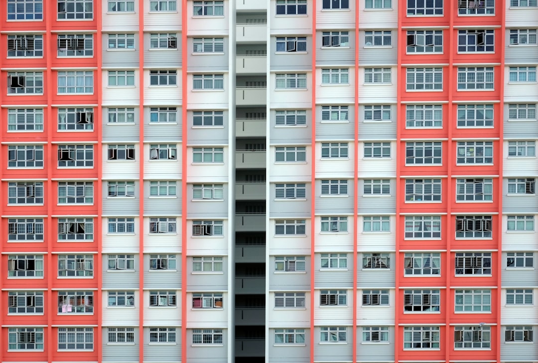 red and white concrete building