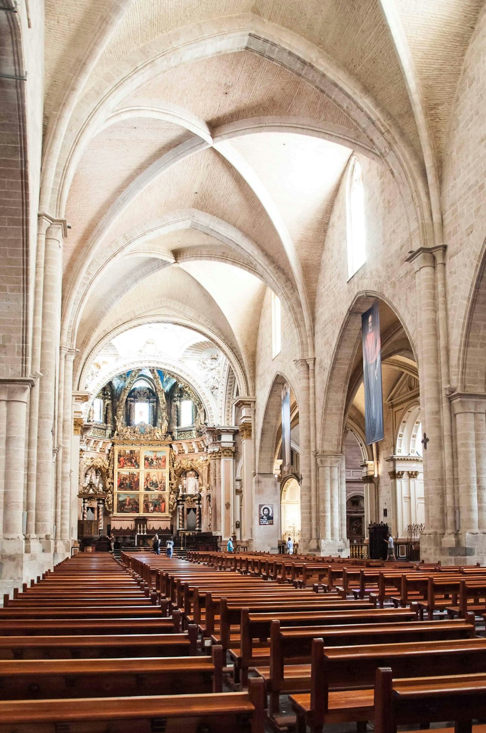 white and brown cathedral interior